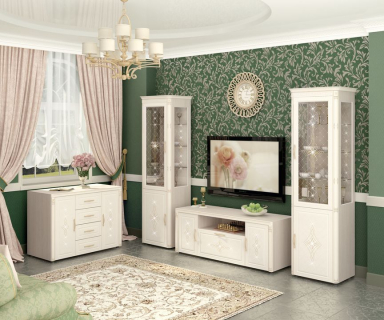 Комплект мебели для гостиной Венеция №04 Сосна Астрид Ваниль