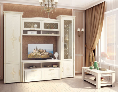 Комплект мебели для гостиной Венеция №06 Сосна Астрид Ваниль