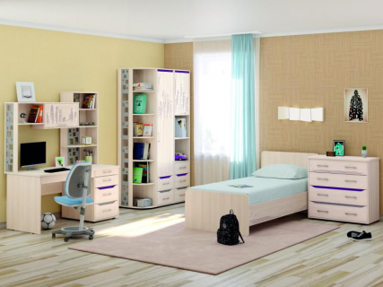 Комплект мебели для комнаты подростка Мегаполис №3 Сосна Астрид