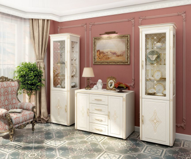 Комплект мебели для гостиной Венеция №01 Сосна Астрид Ваниль