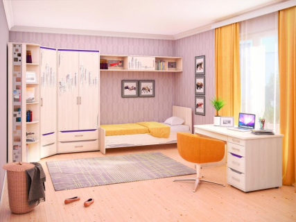 Комплект мебели для комнаты подростка Мегаполис №5 Сосна Астрид