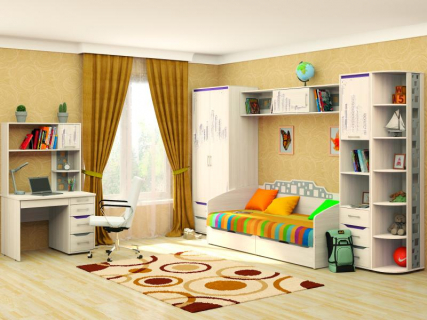 Комплект мебели для комнаты подростка Мегаполис №4 Сосна Астрид